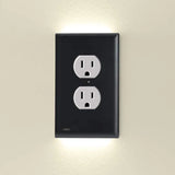 LED Outlet Cover Black Dual-sided lights Decora
