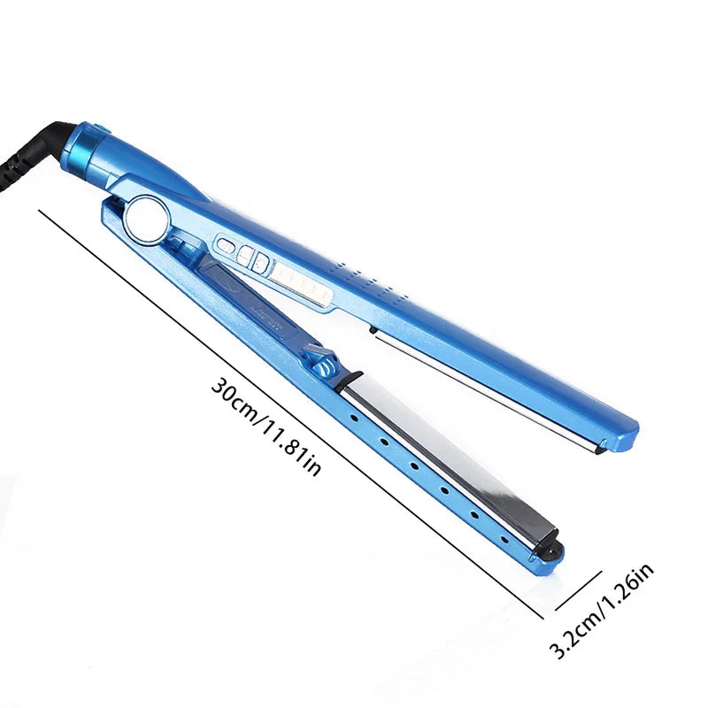 Blue Wide Plate Hair Straightener Flat Iron