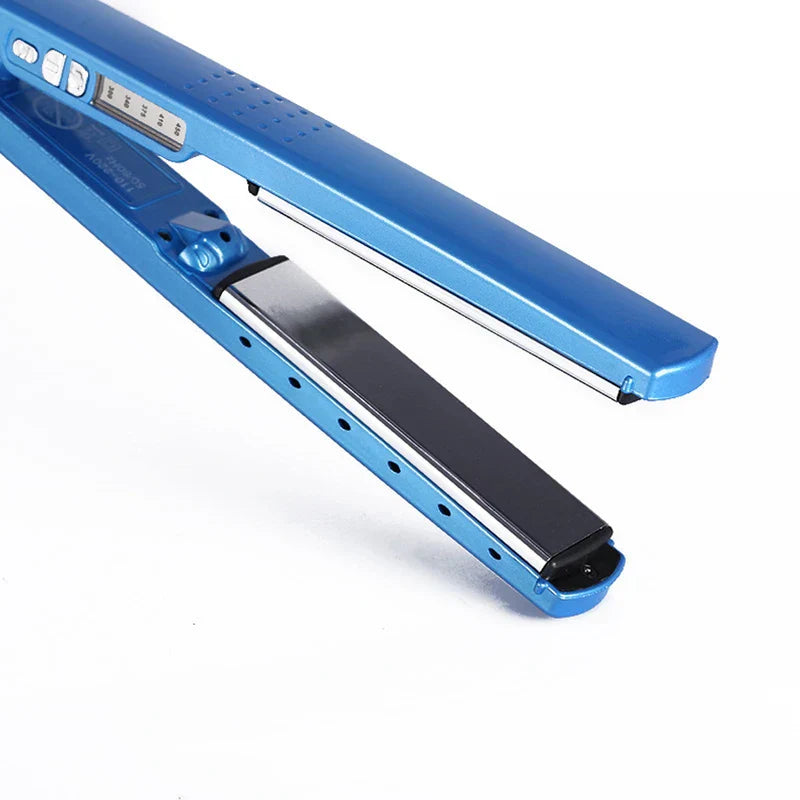 Blue Wide Plate Hair Straightener Flat Iron