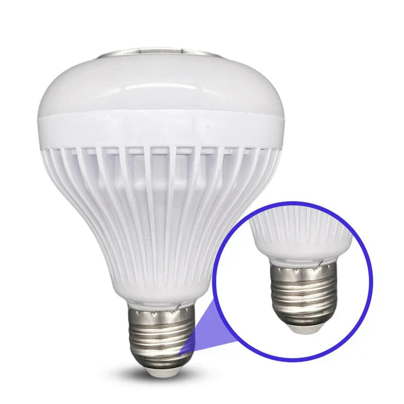Bluetooth speaker LED light bulb with smartphone for music streaming