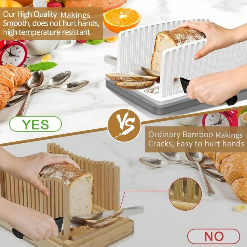 Bread Slicer Guide Adjustable Thickness Loaf Cutter