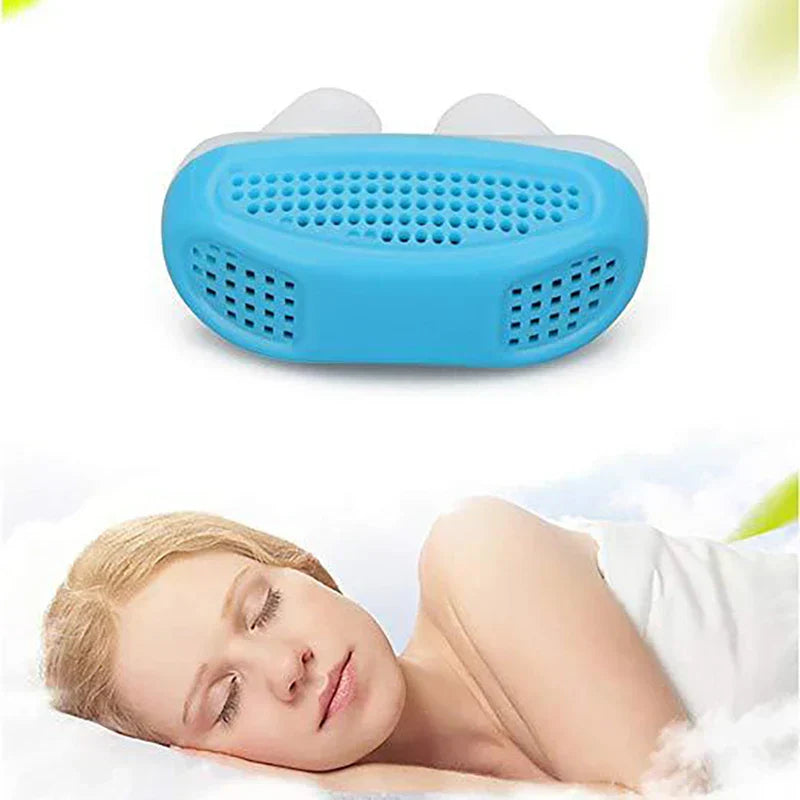 Pantalla facial Cpr - Unidad azul sobre persona durmiendo en ropa de cama blanca con acentos verdes suaves
