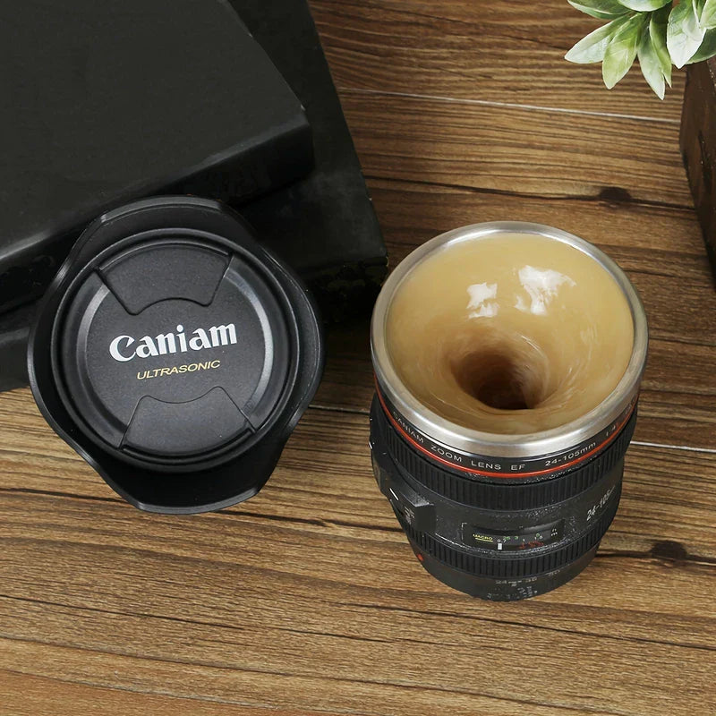 Camera Lens Self-Stirring Mug (Usb Rechargeable)