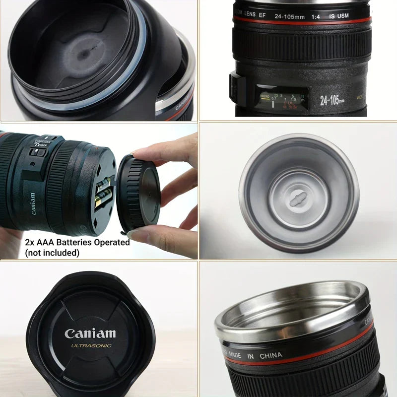 Camera Lens Self-Stirring Mug (Usb Rechargeable)