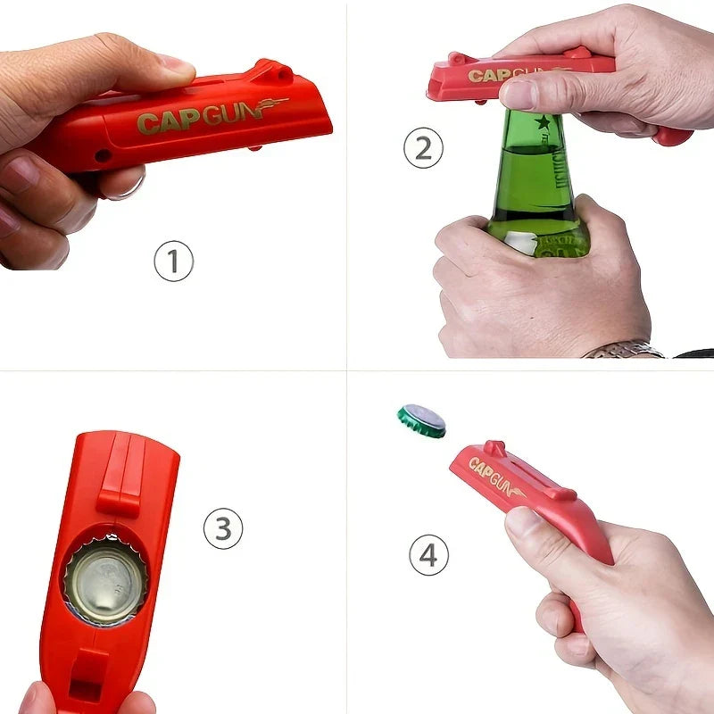 Cap Gun Beer Bottle Opener Launcher Shooter