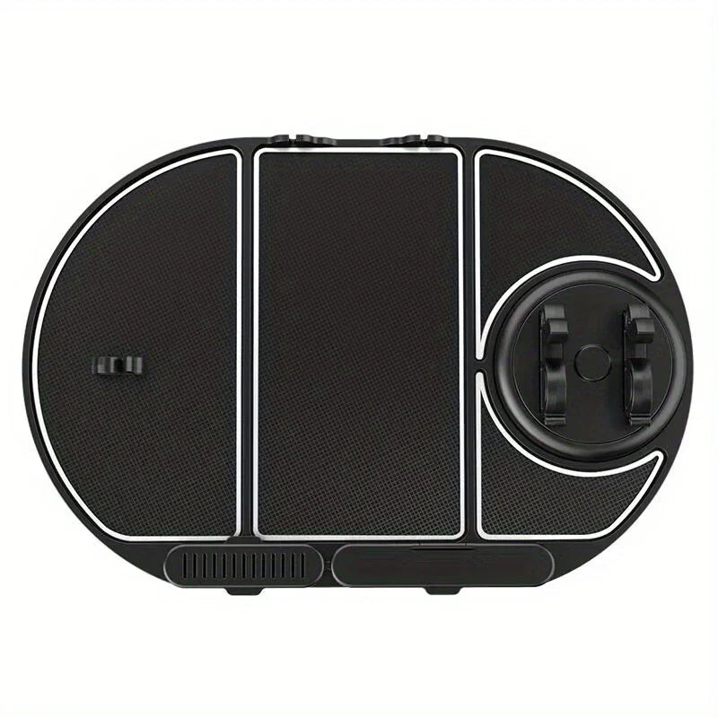 Black multifunctional car dashboard phone holder anti-slip mat top view