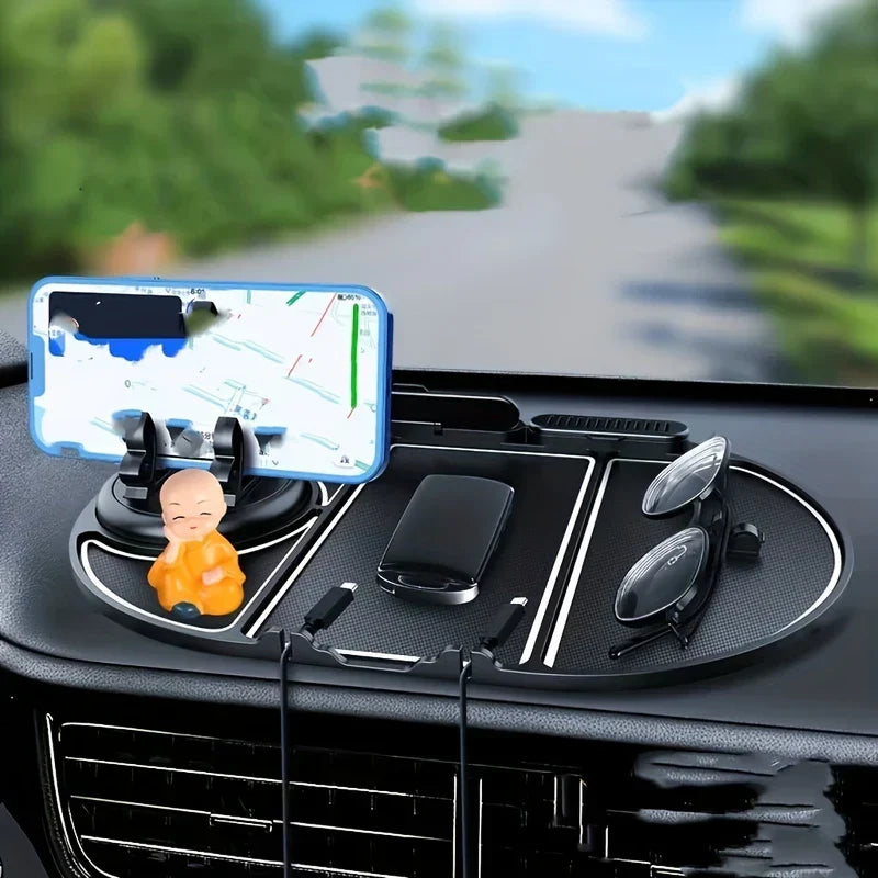 Close-up of non-slip surface on dashboard mat