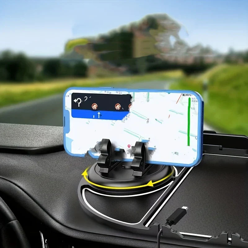 Car dashboard anti slip mat holding phone and keys