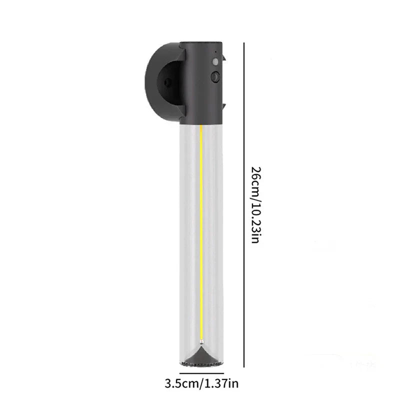Led Panel - Wall-mounted LED light shown with height of 26cm and diameter of 3.5cm against white background