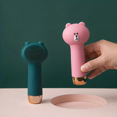 Close-up of silicone bristles on facial cleansing brush