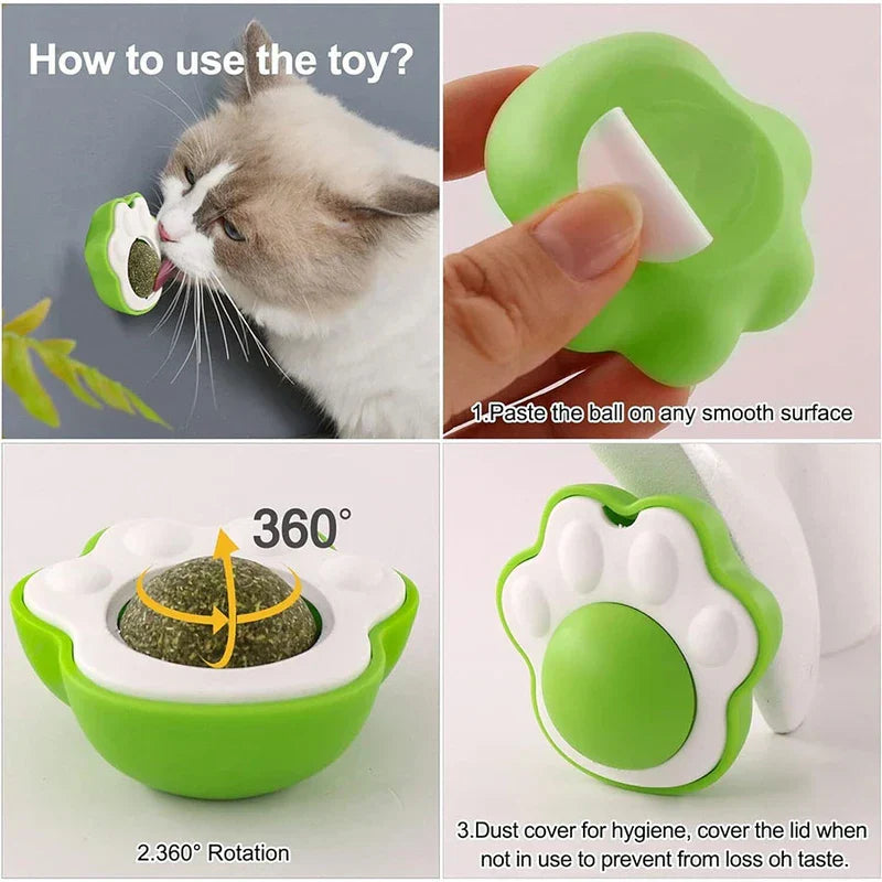 Cat Claw Catnip Ball Toy Wall Mount