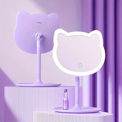 Cat Ear Led Makeup Mirror With Drawer
