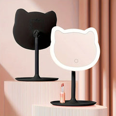 Cat Ear Led Makeup Mirror With Drawer