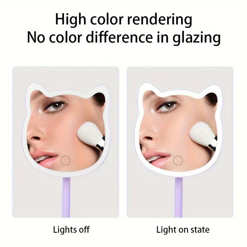 Cat Ear Led Makeup Mirror With Drawer