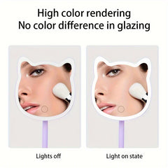 Cat Ear Led Makeup Mirror With Drawer