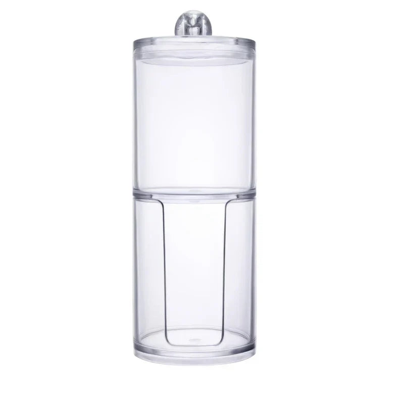 Clear Acrylic Cotton Swab Pad Holder Jar Canister