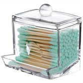 Clear Acrylic Apothecary Jar Qtip Holder Dispenser