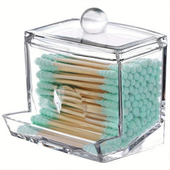 Clear Acrylic Apothecary Jar Qtip Holder Dispenser