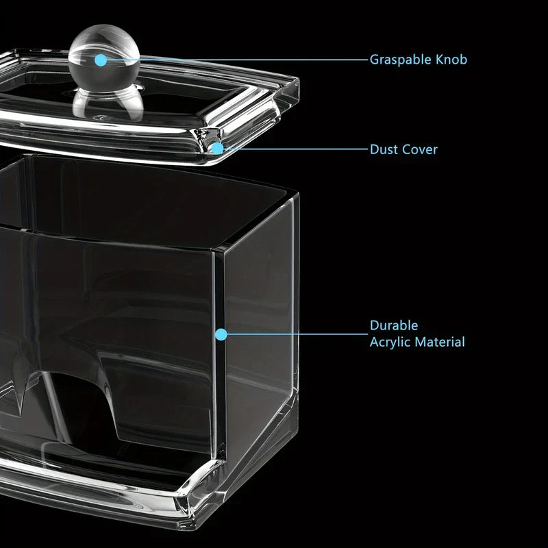Clear Acrylic Apothecary Jar Qtip Holder Dispenser