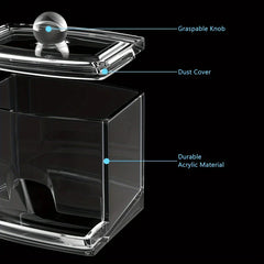 Clear Acrylic Apothecary Jar Qtip Holder Dispenser