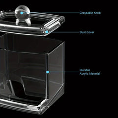 Clear Acrylic Apothecary Jar Qtip Holder Dispenser