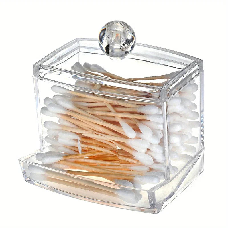 Clear Acrylic Apothecary Jar Qtip Holder Dispenser