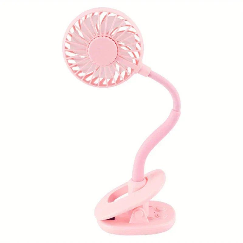 schreibtischventilator - Rosa flexibler Mini-Tischventilator mit Klammer, biegsamem Hals, rundem Gitter und Klammerfuß mit Bedientasten