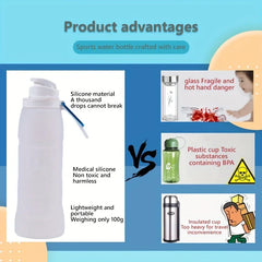 Collapsible Silicone Water Bottle Leakproof Travel