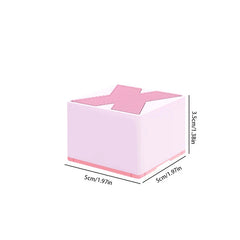 Wireless Speaker System - Light pink square box with pink X-shaped textured top, pink bottom trim, labeled 5cm x 5cm x 3.5cm tall.