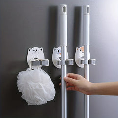 Cute Animal Mop Broom Holder Wall Mount Gripper