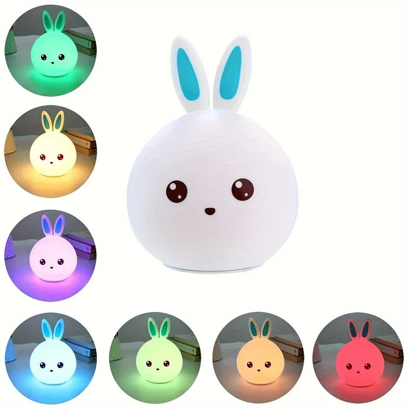 Cute Bunny Silicone LED Pat Night Light USB