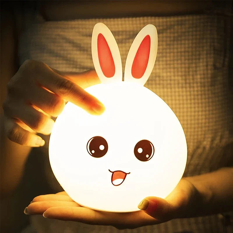 Cute Bunny Silicone LED Pat Night Light USB