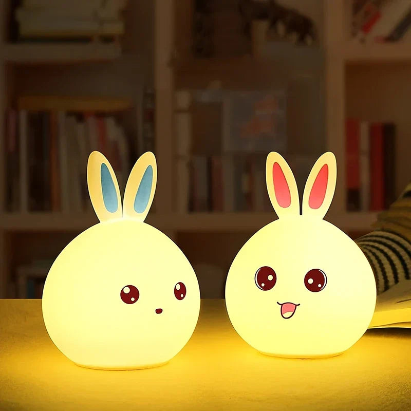 Cute Bunny Silicone LED Pat Night Light USB
