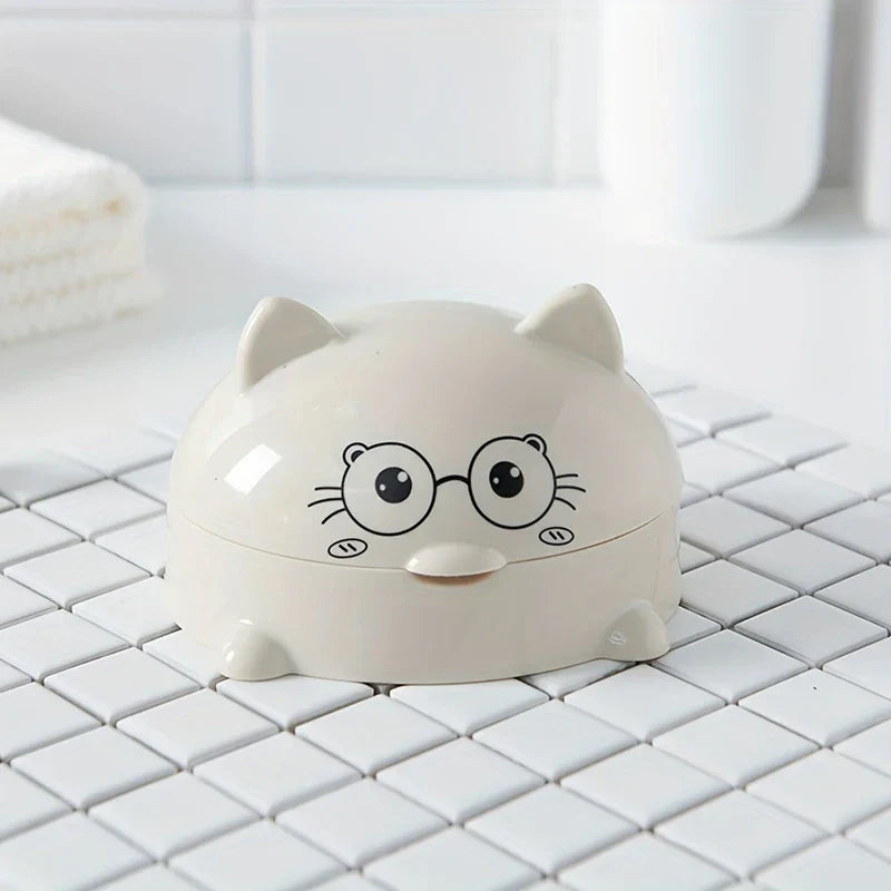 Cute Cartoon Draining Soap Dish Holder Box New Home Goods