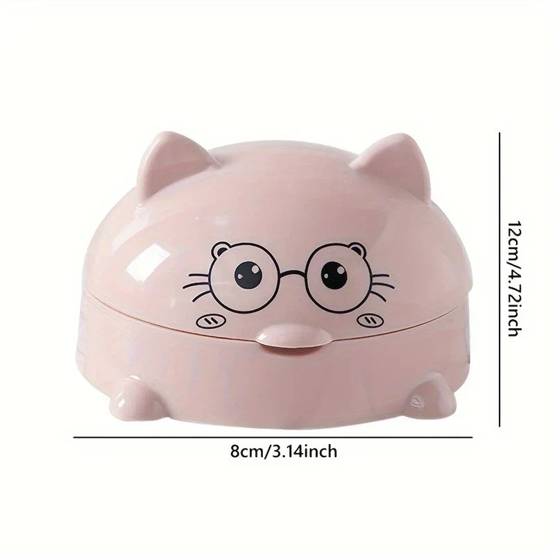 Cute Cartoon Draining Soap Dish Holder Box