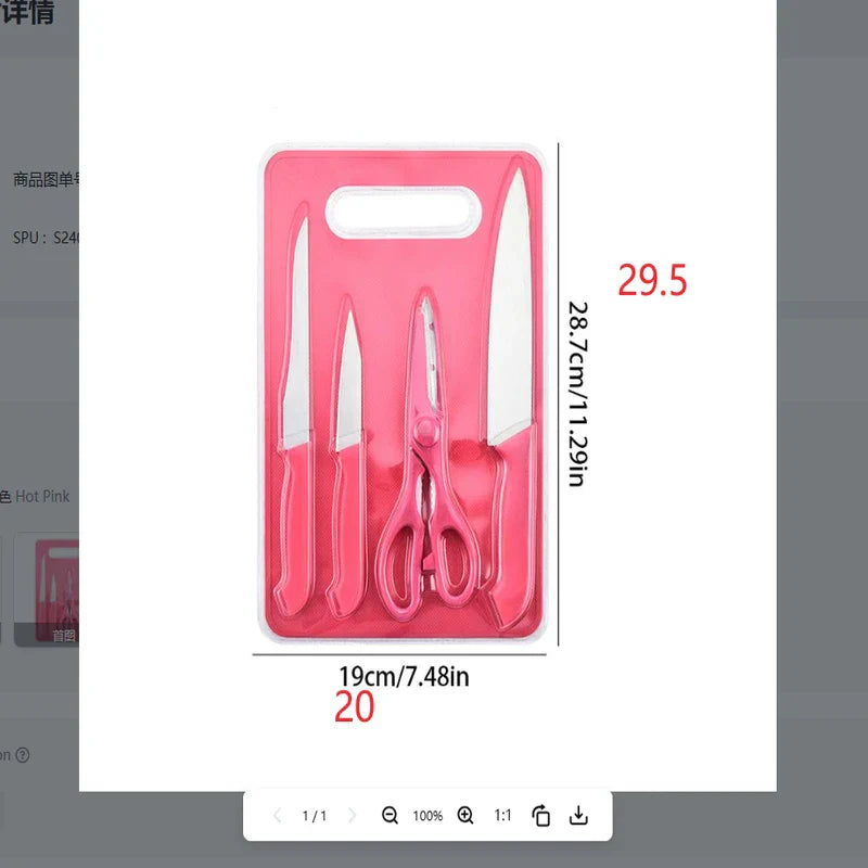 Cutting Board Set 5 Piece Kitchen Prep Tools