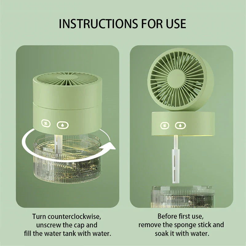 Desktop Misting Fan Humidifier Usb Portable