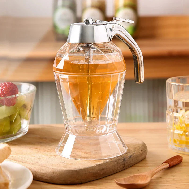 Diamond Style Glass Honey Jar Dispenser