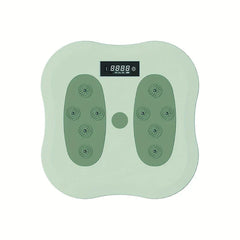 Waist Twisting Disc Board - Top-down view of sage green fitness twist board with textured foot pads and top-mounted digital display