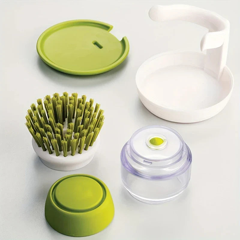 Dish Brush with Soap Dispenser Handle