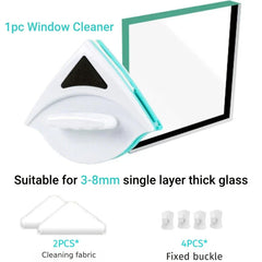 Double sided magnetic window cleaner with glass