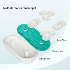 Double Bowl Slow Feeder Pet Dish Dog Cat