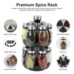 Double Layer Rotating Spice Rack Organizer