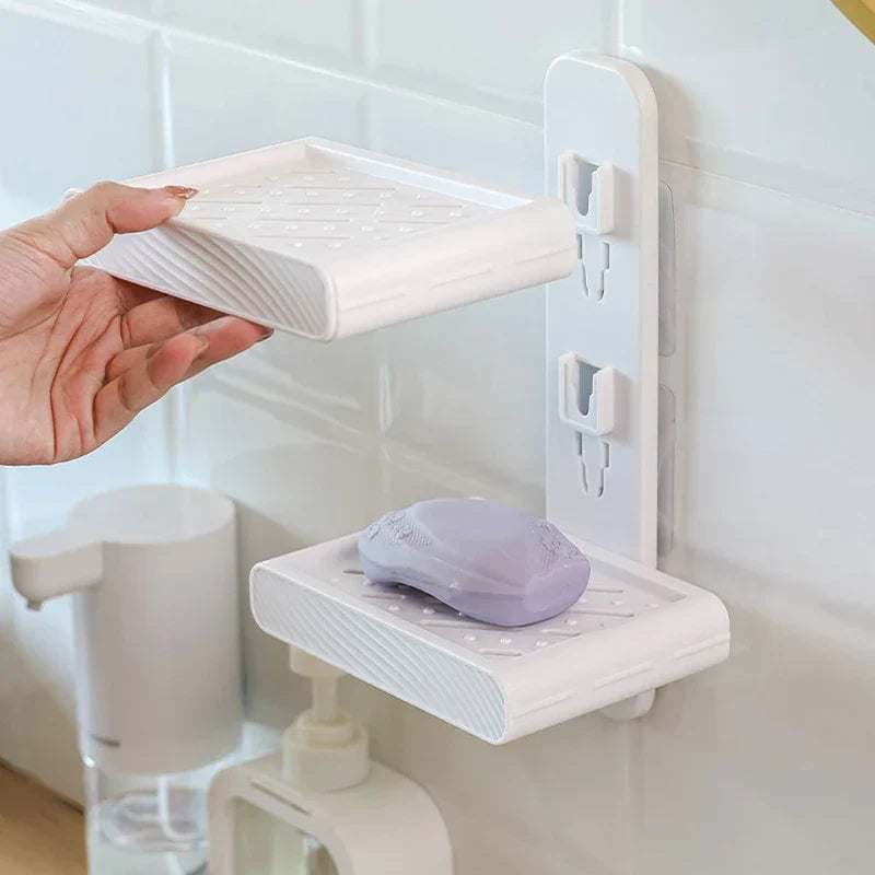 Double Layer Self-Draining Soap Dish Holder