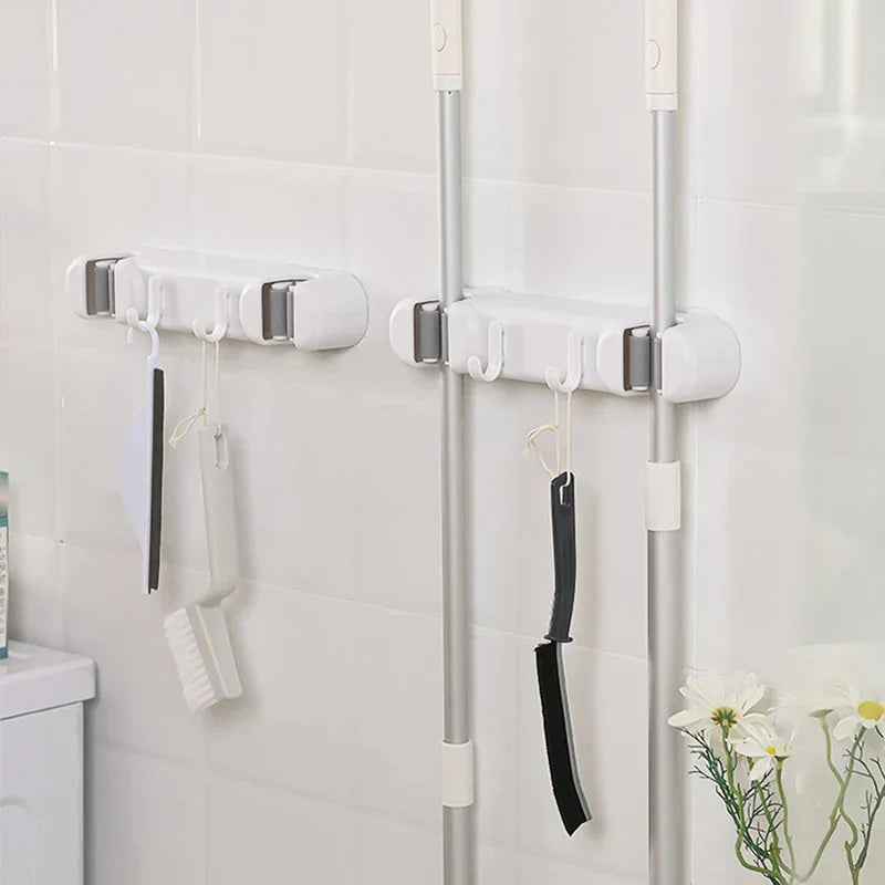 Double Mop Broom Holder With Hook