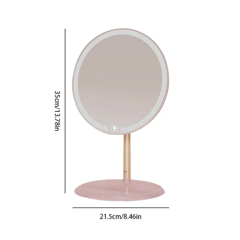 Double Sided Round Vanity Makeup Mirror Stand