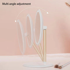 Double Sided Round Vanity Makeup Mirror Stand