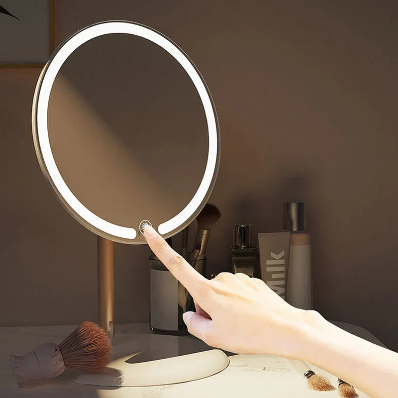 Double Sided Round Vanity Makeup Mirror Stand