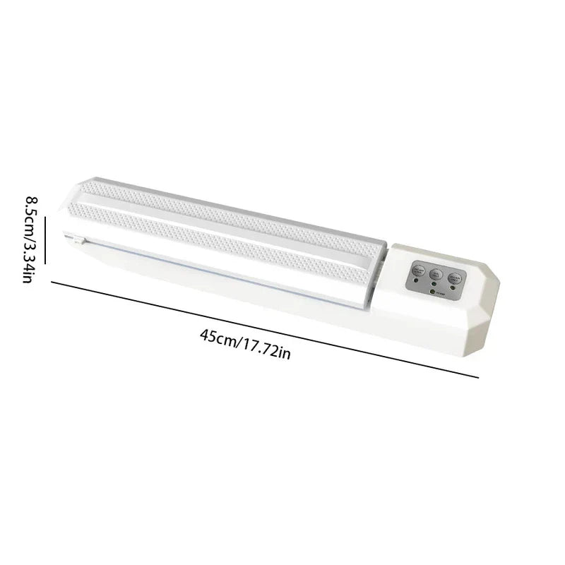 Vacuum Sealer Machine - White vacuum sealer unit shown with length and width dimension labels