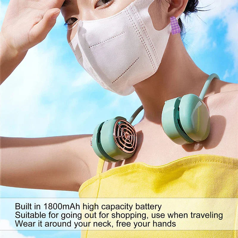 Dual Wing Wearable Neck Fan Usb Cooler